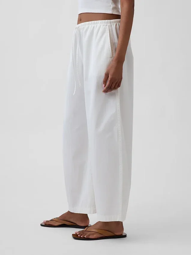 Pantaloni a zampa Easy in popeline