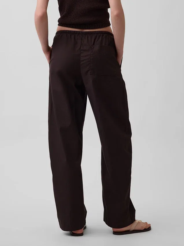 Pantaloni a zampa Easy in popeline