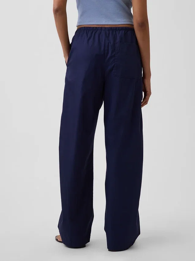 Pantaloni a zampa Easy in popeline