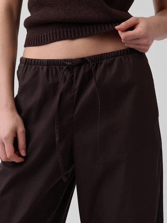Pantaloni a zampa Easy in popeline