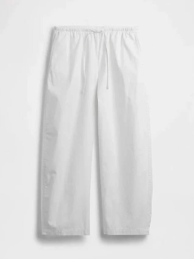 Pantaloni a zampa Easy in popeline