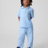 Pantaloni a zampa in garza di cotone con chiusura a elastico per neonato & bebè