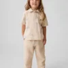 Pantaloni a zampa in garza di cotone con chiusura a elastico per neonato & bebè