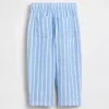 Pantaloni a zampa in garza di cotone con chiusura a elastico per neonato & bebè