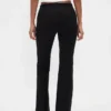Pantaloni a zampa in maglia doppia a vita bassa