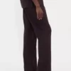 Pantaloni a zampa in misto lino a vita bassa