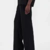 Pantaloni a zampa in misto lino a vita bassa