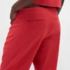 Pantaloni a zampa in misto lino a vita bassa