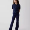 Pantaloni a zampa in tessuto Ponte per uniforme da bambino
