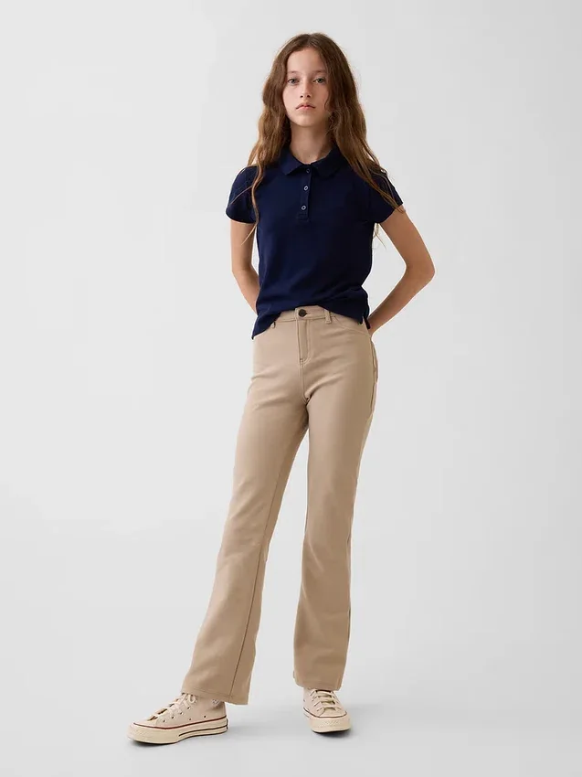Pantaloni a zampa in tessuto Ponte per uniforme da bambino