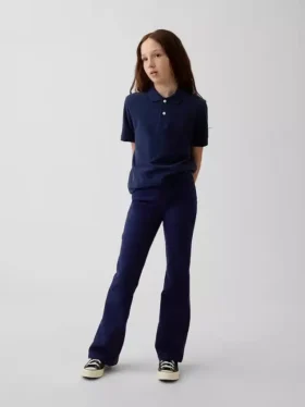 Pantaloni a zampa in tessuto Ponte per uniforme da bambino