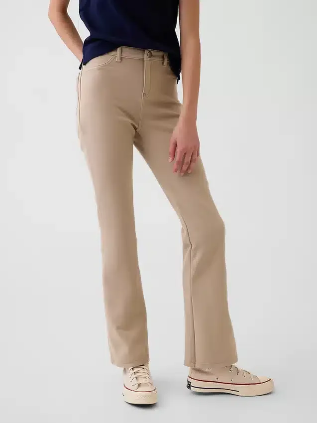 Pantaloni a zampa in tessuto Ponte per uniforme da bambino
