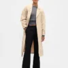 Pantaloni a zampa in twill a vita bassa