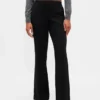 Pantaloni a zampa in twill a vita bassa