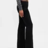 Pantaloni a zampa in twill a vita bassa