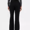 Pantaloni a zampa in twill a vita bassa
