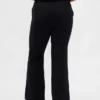 Pantaloni a zampa in twill a vita bassa