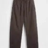 Pantaloni a zampa larga in popeline con doppio rinforzo sulle ginocchia