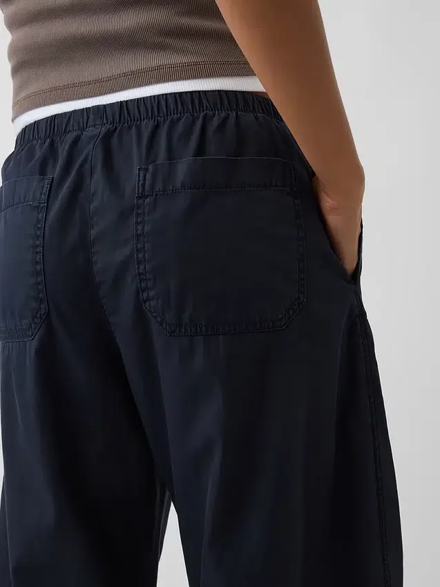 Pantaloni a zampa larga in popeline con doppio rinforzo sulle ginocchia