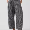 Pantaloni a zampa larghi in garza di cotone