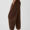 Pantaloni a zampa larghi in garza di cotone