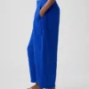 Pantaloni a zampa larghi in garza di cotone
