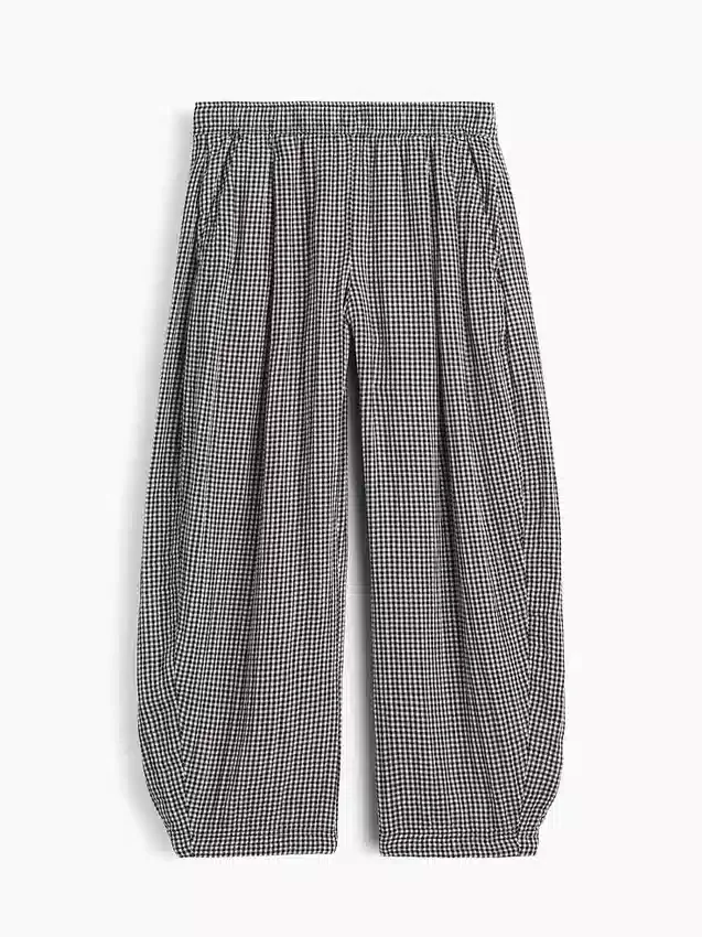 Pantaloni a zampa larghi in garza di cotone
