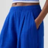 Pantaloni a zampa larghi in garza di cotone