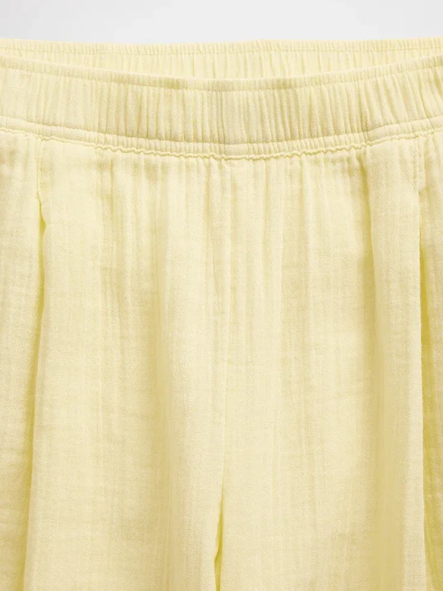 Pantaloni a zampa larghi in garza di cotone