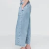 Pantaloni alla caviglia a vita alta in denim ultrasoft 365 con pieghe