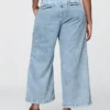 Pantaloni alla caviglia a vita alta in denim ultrasoft 365 con pieghe