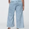 Pantaloni alla caviglia a vita alta in denim ultrasoft 365 con pieghe