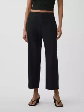 Pantaloni alla caviglia dritti e comodi in misto lino