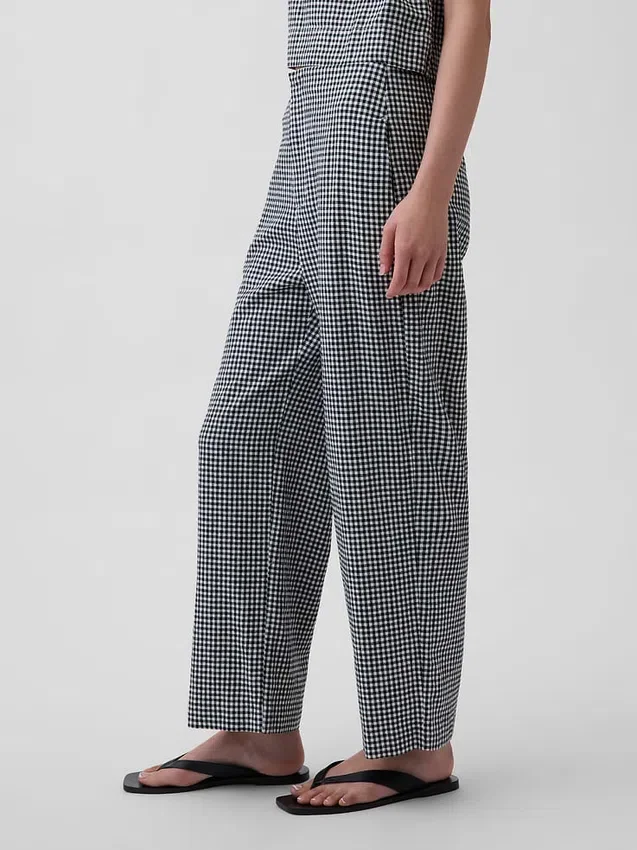 Pantaloni alla caviglia dritti e comodi in misto lino