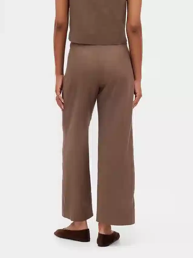 Pantaloni alla caviglia dritti e comodi in misto lino