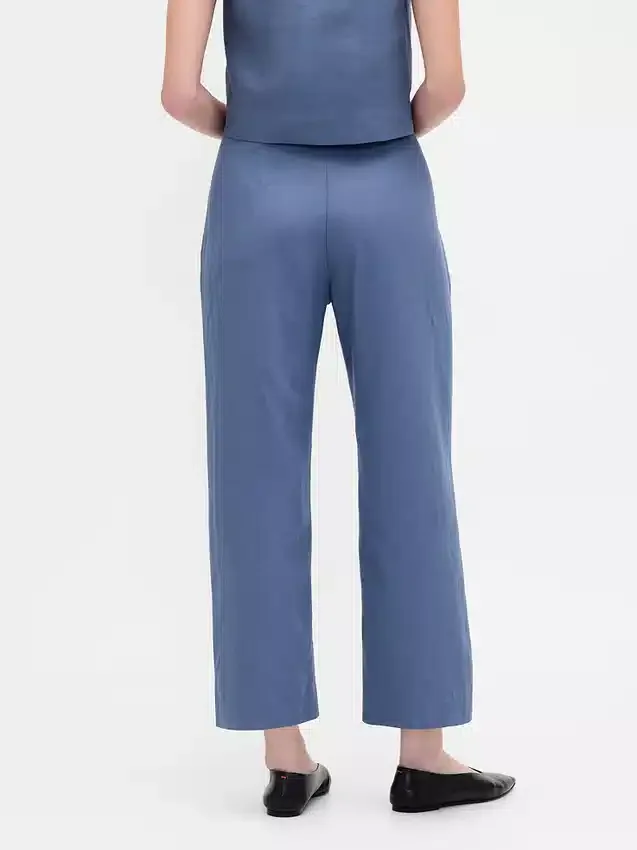 Pantaloni alla caviglia dritti e comodi in misto lino