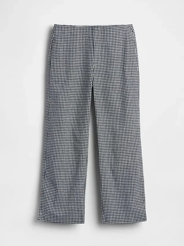 Pantaloni alla caviglia dritti e comodi in misto lino