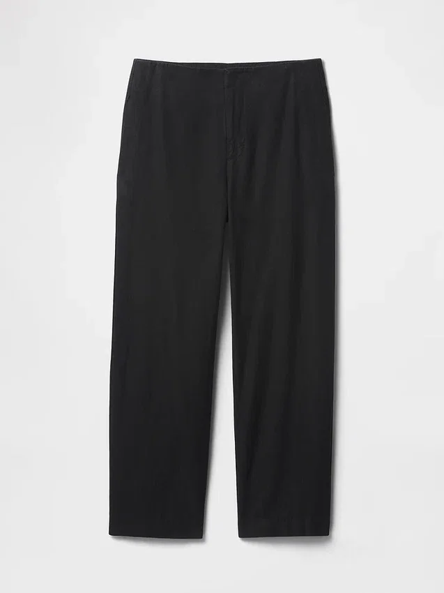 Pantaloni alla caviglia dritti e comodi in misto lino