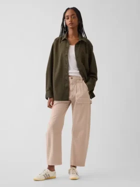 Pantaloni alla caviglia utility a vita media