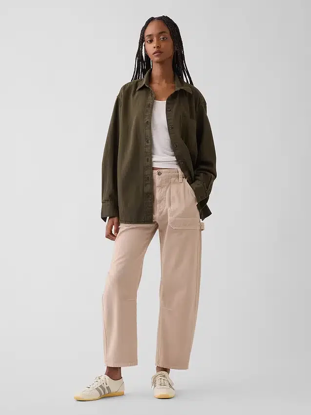 Pantaloni alla caviglia utility a vita media