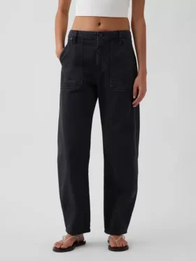 Pantaloni alla caviglia utility a vita media