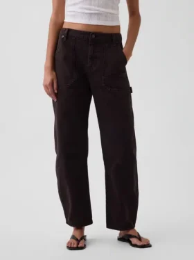 Pantaloni alla caviglia utility a vita media