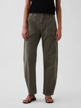 Pantaloni alla caviglia utility a vita media