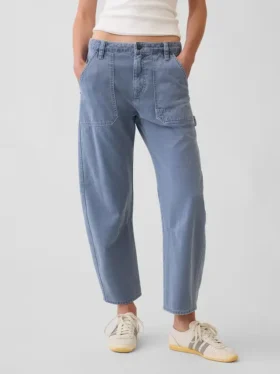 Pantaloni alla caviglia utility a vita media