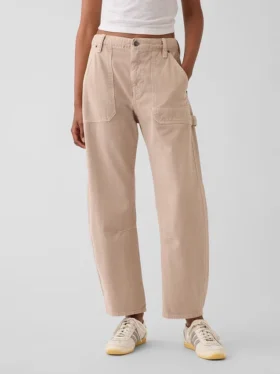 Pantaloni alla caviglia utility a vita media
