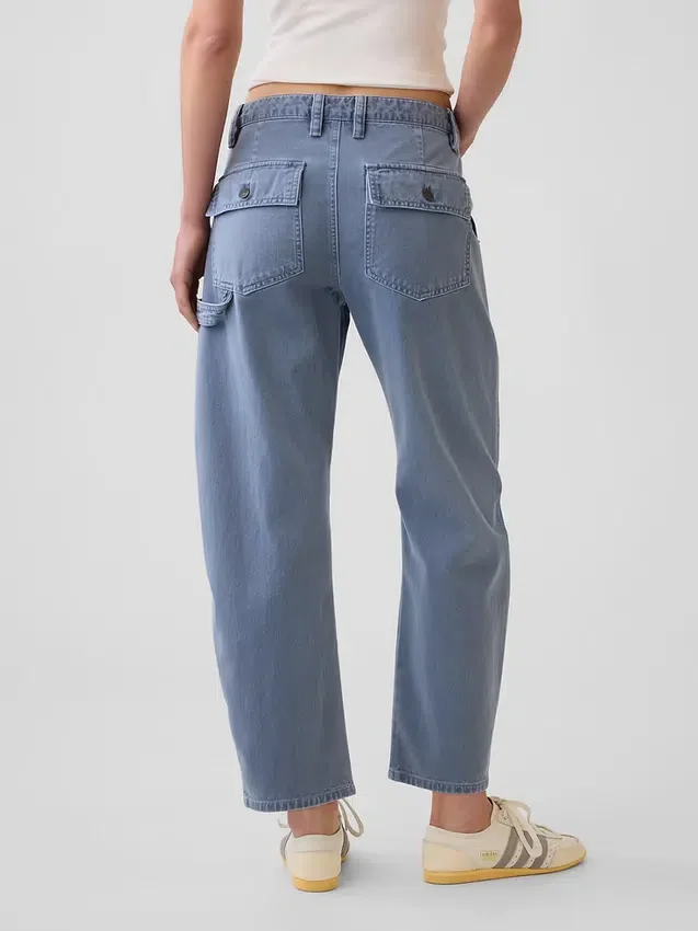 Pantaloni alla caviglia utility a vita media