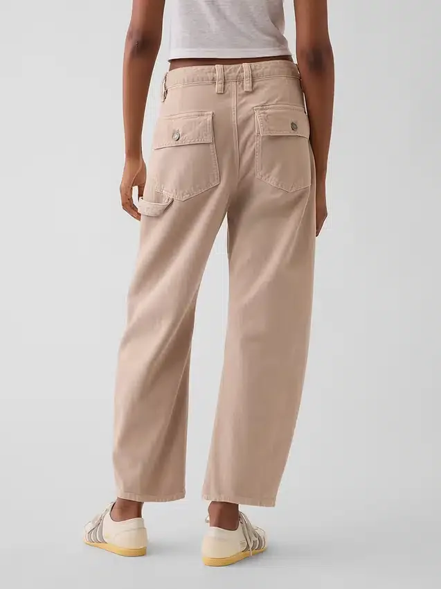 Pantaloni alla caviglia utility a vita media