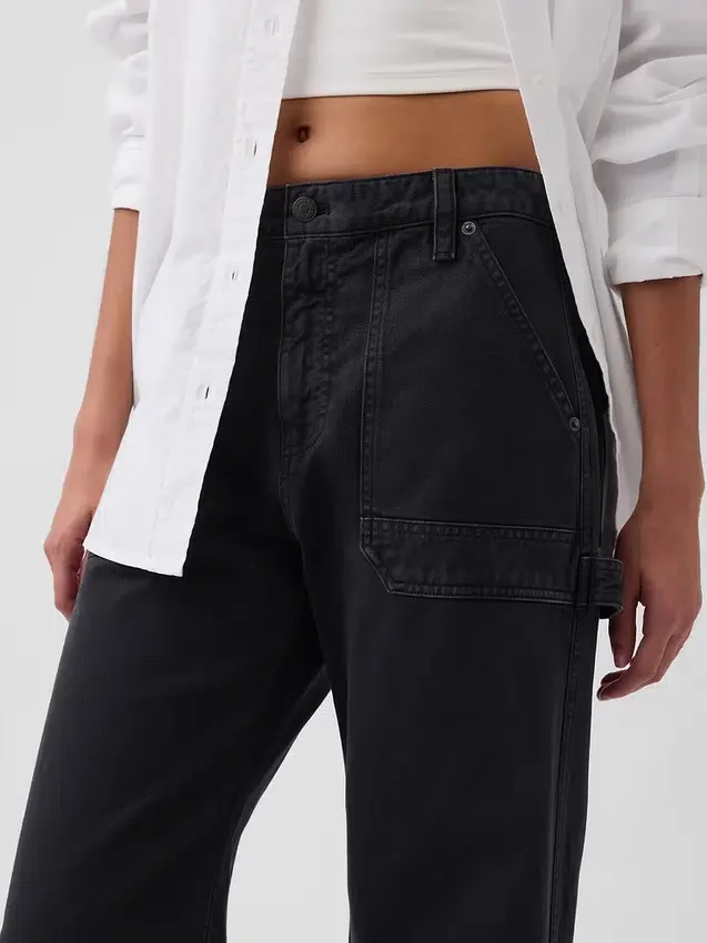 Pantaloni alla caviglia utility a vita media