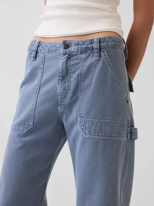 Pantaloni alla caviglia utility a vita media