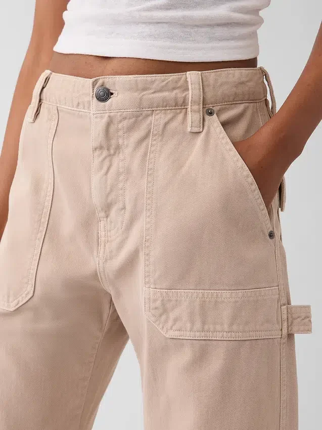 Pantaloni alla caviglia utility a vita media